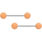 14G 9/16 Tan Matte Barbell Nipple Ring Set