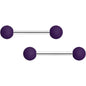 14G 9/16 Dark Purple Matte Barbell Nipple Ring Set