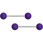 14G 9/16 Purple Matte Barbell Nipple Ring Set