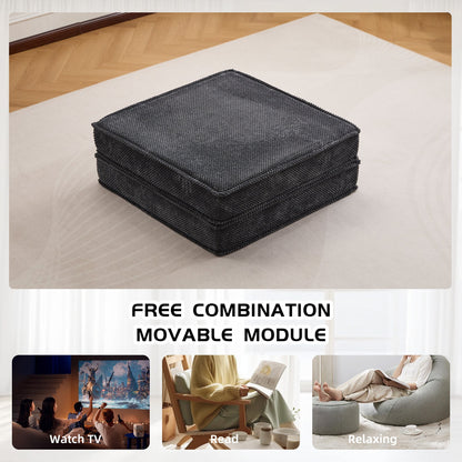 Floor Seat Modular Circle Fleece Dark Gray Ottoman 39 In