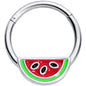 16G 3/8  Red Green Juicy Watermelon Fruit Hinged Segment Ring