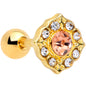 16G 1/4 Pink Clear Gem Gold Tone Elegant Cartilage Tragus Earring
