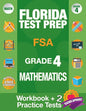 Florida Test Prep FSA Grade 4 Mathematics: Math Workbook and 2 FSA Practice Tests, FSA Practice Test Book Grade 4 Mathematics, FSA Test Prep Grade 4, - Paperback
