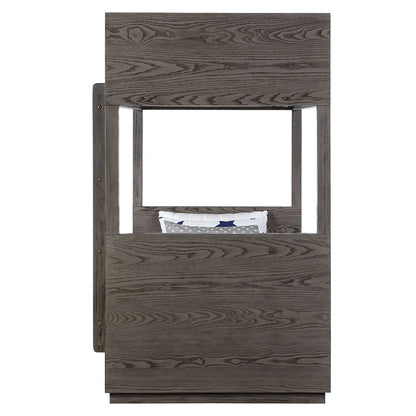 Estevon - Twin Over Twin Bunk Bed With Storage - Gray Oak
