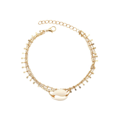 Fashionable Multi-Layer Square Gold Anklet