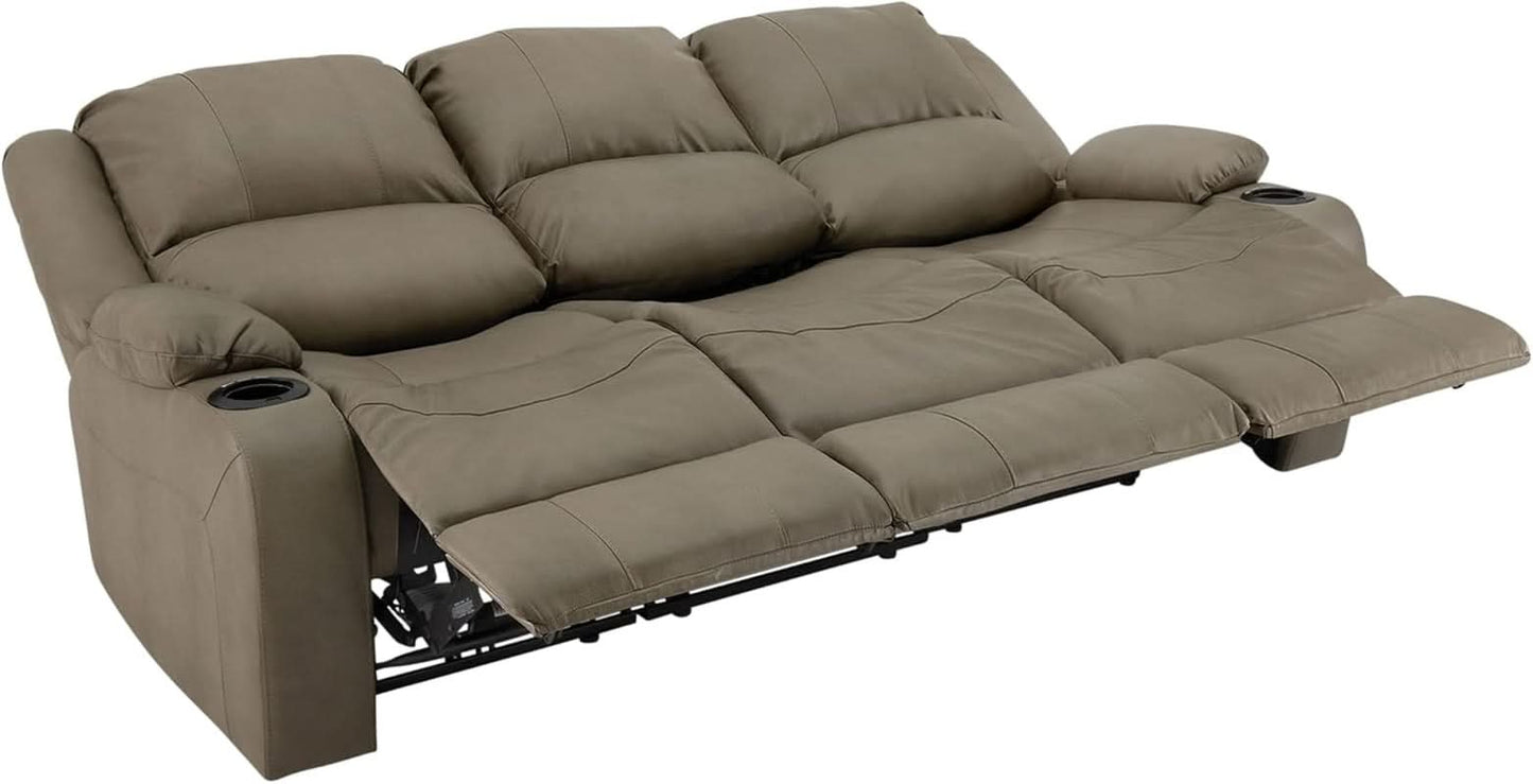 80 Inch Powered Triple Wall Hugger RV Recliner Sofa