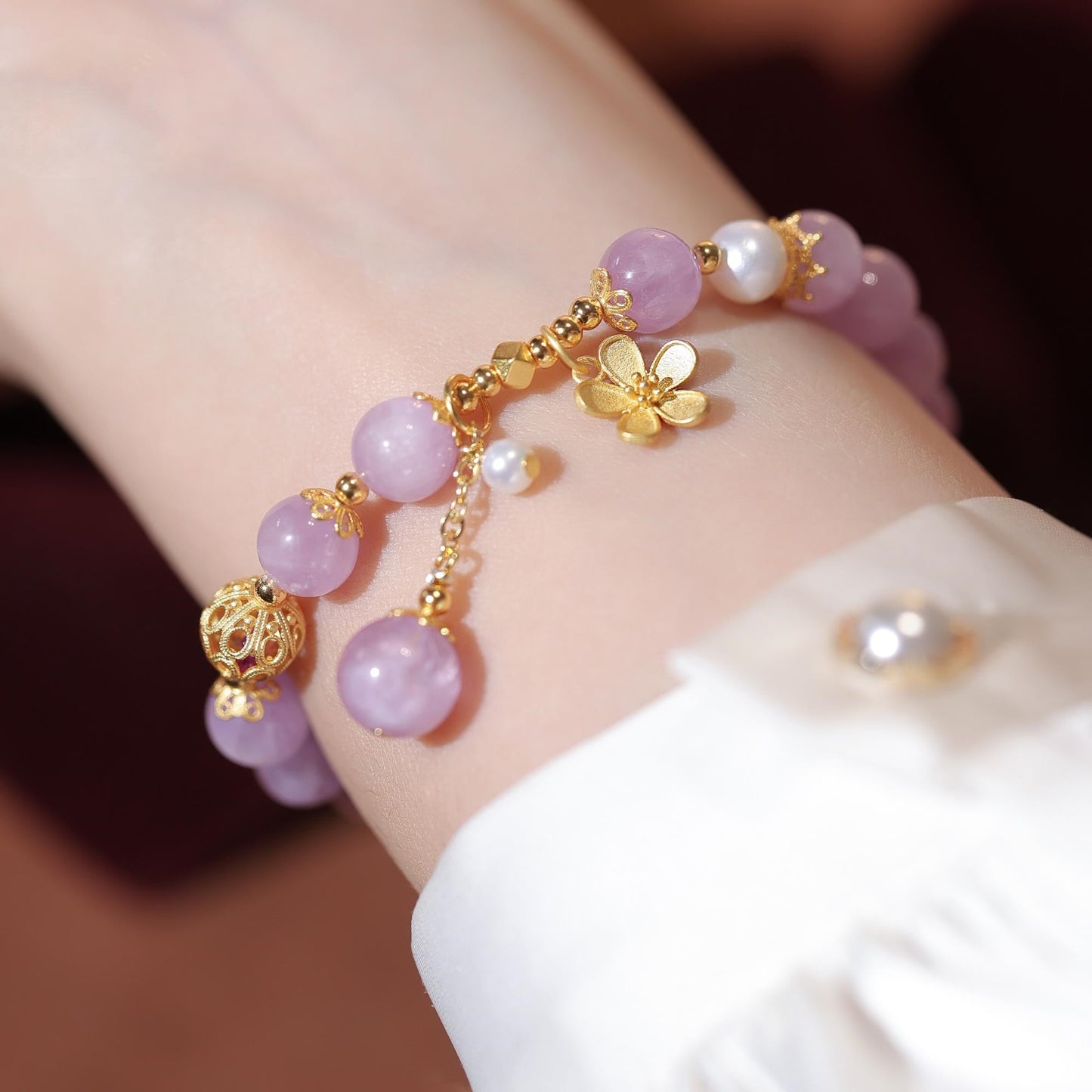 Single Circle Purple Lithium Glow String With Flower Pendant
