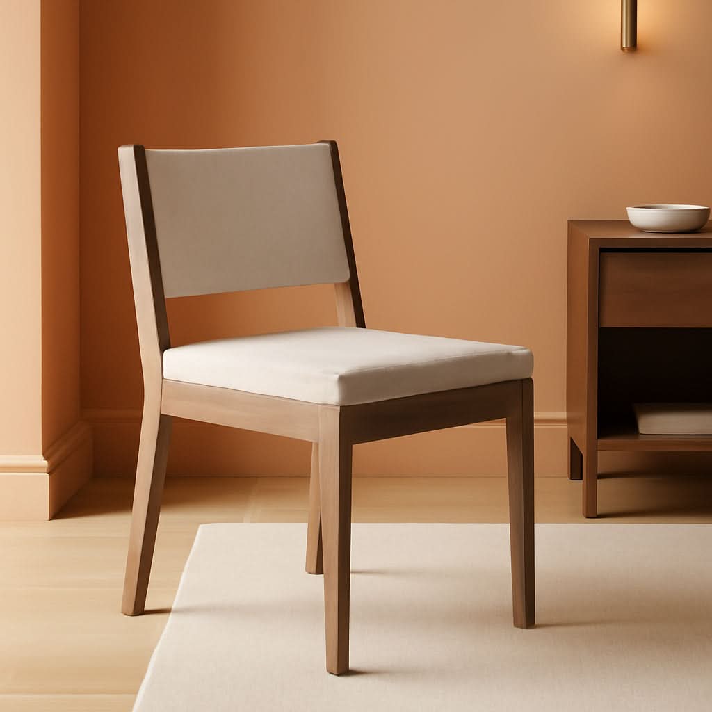 Linus Upholstered Dining Chair With Rubberwood Legs