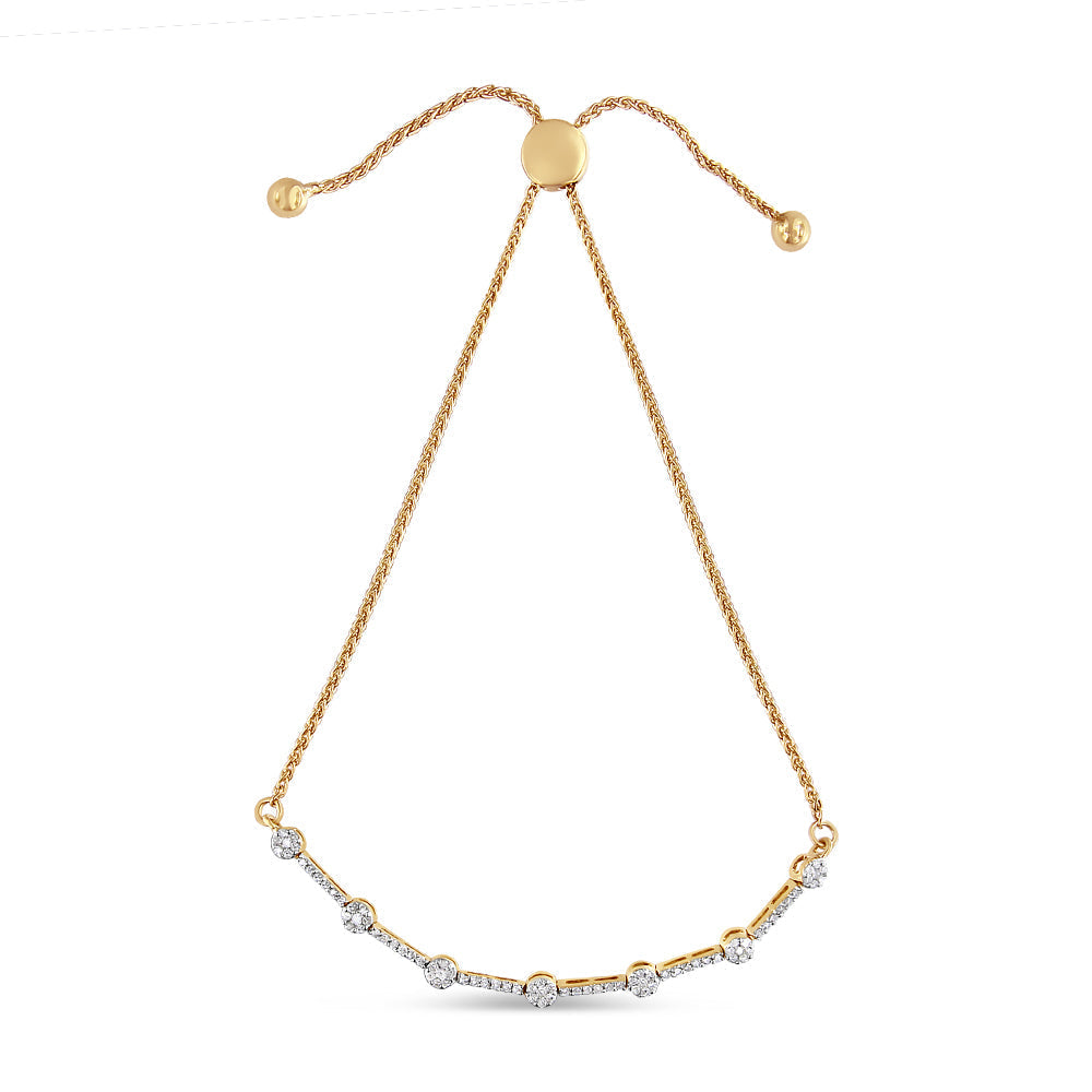 Diamond Slider Link Bolo Bracelet in 14K Gold-Plated Sterling Silver – 0.33 Cttw