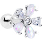 16G 1/4 White Faux Opal Flower Cartilage Tragus