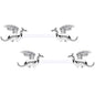 14G 9/16 Clear Gem Bioplast Dragon Barbell Nipple Ring Set