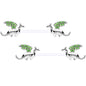 14G 9/16 Green Gem Bioplast Dragon Barbell Nipple Ring Set