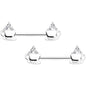14G 9/16 Clear Gem Hot Cocoa Barbell Nipple Ring Set