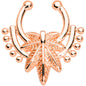 Rose Gold Tone Ornate Pot Leaf Clip On Fake Septum Ring