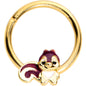 16G 3/8 Gold Tone Squirrel Hinged Segment Ring