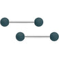 14G 9/16 Graceful Grey Matte Barbell Nipple Ring Set