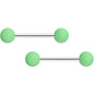 14G 9/16 Mint Green Matte Barbell Nipple Ring Set