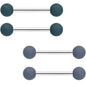 14G 9/16 Dark Grey Light Grey Matte Barbell Nipple Ring Set of 4