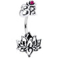 Red Gem Yoga Om Lotus Flower Double Mount Belly Ring