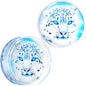 Clear Blue Acrylic Animal Cheetah Saddle Plug Set 2G to 1 Inch