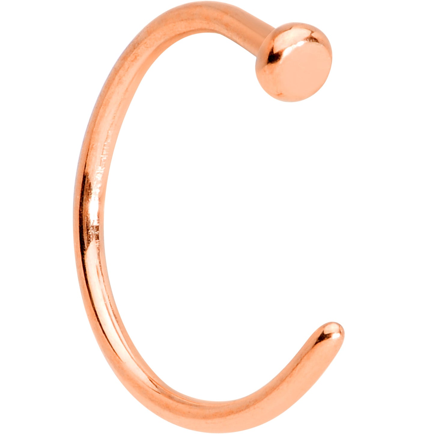 20G 5/16 Rose Gold Tone PVD Implant Grade Titanium Disc Nose Hoop