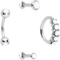 16G Clear Orb Septum Labret Cartilage Tragus Set of 4