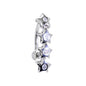 16G Solid 14K White Gold TOP MOUNT Cubic Zirconia STAR DROP Belly Ring
