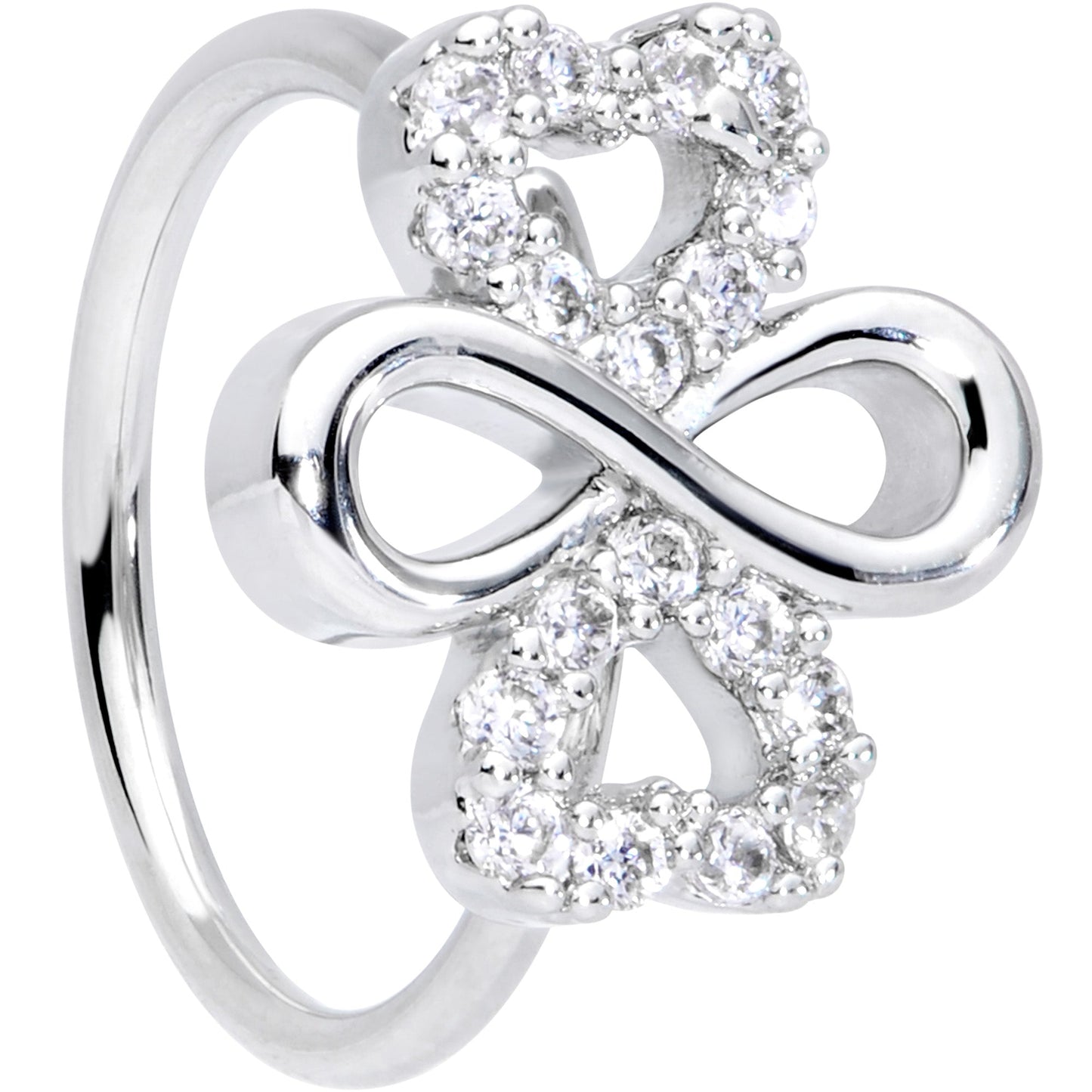 20G 5/16 Clear Gem Heart Shamrock St Patricks Day Nose Hoop
