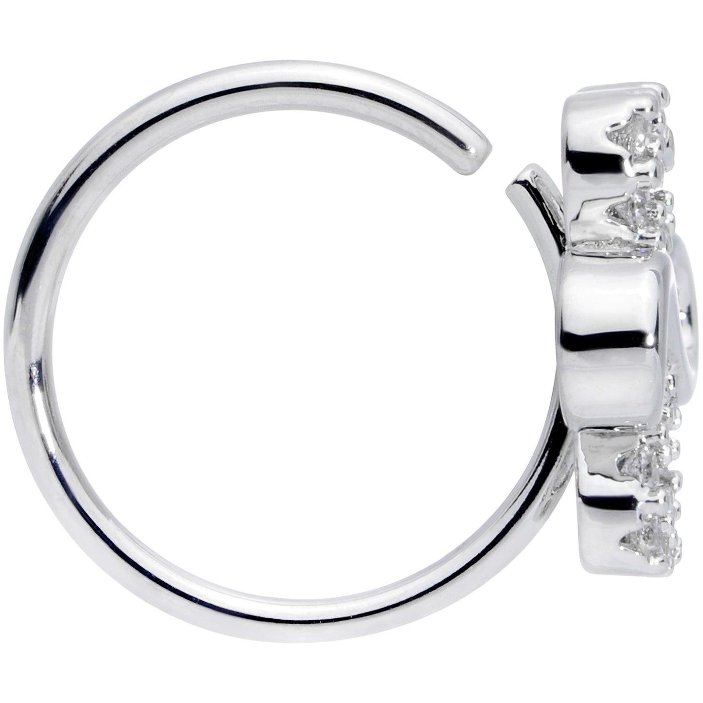 20G 5/16 Clear Gem Heart Shamrock St Patricks Day Nose Hoop
