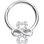 16G 3/8 Clear Gem Heart Shamrock St Patricks Hinged Segment Ring