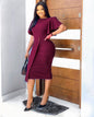 Feifei sleeve plus size round neck dress
