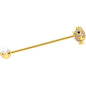 14G Clear Gem Gold Tone Egg Chick Industrial Barbell 38mm