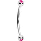 16G 9/16 Pink Gem Ball End Curved Barbell