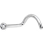 18G Clear 2mm Grade 23 Titanium Press Fit Left Nose Ring Screw