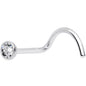 20G Clear 2.5mm Grade 23 Titanium Press Fit Left Side Nose Screw