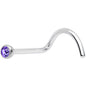 20G Purple 2mm Grade 23 Titanium Press Fit Left Side Nose Screw