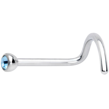 20G Aqua 2mm Grade 23 Titanium Press Fit Left Side Nose Screw