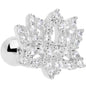 16G 1/4 Clear CZ Gem Lotus Flower Cartilage Tragus