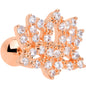 16G 1/4 Clear CZ Gem Rose Gold Tone Lotus Flower Cartilage Tragus