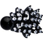 16G 1/4 Clear CZ Gem Black Lotus Flower Cartilage Tragus