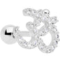 16G 1/4 Clear CZ Gem Amazing Om Cartilage Tragus