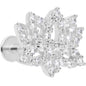 16G 5/16 Clear CZ Gem Lotus Flower Labret Monroe Tragus