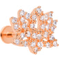 16G 5/16 Clear CZ Gem Rose Gold Tone Lotus Flower Labret Monroe