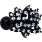 16G 5/16 Clear CZ Gem Black Lotus Flower Labret Monroe Tragus