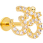 16G 5/16 Clear CZ Gem Gold Tone Amazing Om Labret Monroe Tragus