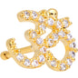 20G 1/4 Clear CZ Gem Gold Tone Amazing Om Nose Bone