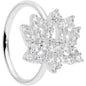 18G 3/8 Clear CZ Gem Lotus Flower Nose Hoop