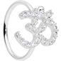 18G 3/8 Clear CZ Gem Amazing Om Nose Hoop