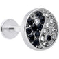 16G 5/16 Clear Black Gem Yin Yang Labret Monroe Tragus