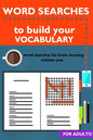 Word Searches to Build Your Vocabulary: Word Searches for Brain Training - Paperback
